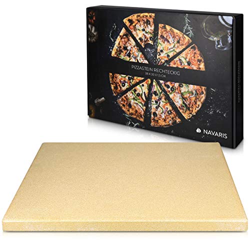 Pietra Refrattaria Per Pizza Navari XL - 38x30cm, Cordierite, Resistente Fino A 800°C - Con Ricettario - Per Forno E BBQ - Foto 1