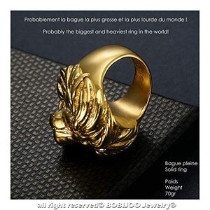 BOBIJOO JEWELRY - Grande e Pesante Anello Uomo di Leone Testa... - Ilgrandebazar