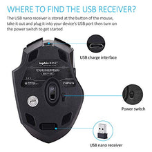 Carica l&#39;immagine nel visualizzatore di Gallery, INPHIC Mouse Wireless Ricaricabile, ergonomico Senza Placcatura nera