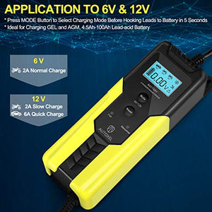 AUTOXEL Caricabatterie per Auto, 6V/ 12V 6A Carica Batteria Intelligente con...