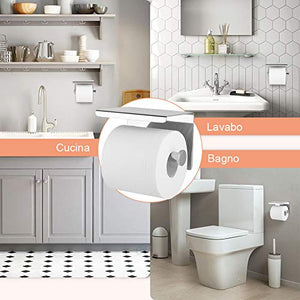 Porta Carta Igienica Yissvic Acciaio Inox 304 - Senza Foratura, Con Porta Cellulare - Foto 8