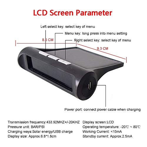 Sistema TPMS WholeFire Senza Fili - Monitor Pressione Pneumatici Con 4 Sensori Esterni - Foto 2