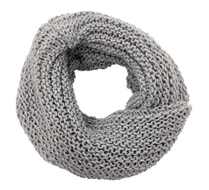 Scaldacollo in maglia, sciarpa ad anello intrecciato col. Grigio - Ilgrandebazar