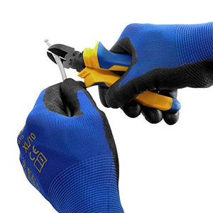S&R 12 x Guanti da Lavoro 12 Paia in poliestere con rivestimento PU. L/10