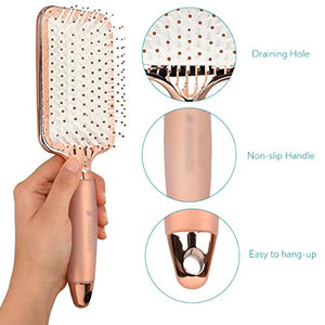 Navaris spazzola piatta per capelli - effetto Oro Rosa - Bianco - Ilgrandebazar