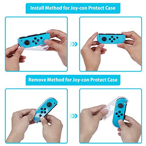 HEYSTOP Custodia per Nintendo Switch, Cover Protettiva TPU-Trasparente