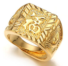 Carica l&#39;immagine nel visualizzatore di Gallery, Halukakah ● Oro Tutto Bene ● Uomo Maschile Anello in 18K 18 Carati 18 Fortuna - Ilgrandebazar