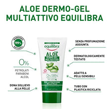 Carica l'immagine nel visualizzatore di Gallery, Equilibra Corpo, Aloe Dermo-Gel, Gel Lenitivo a Base di Aloe Vera, Crema Corpo per Arrossamenti, Sollievo Dopo Sole, Post Depilazione o Rasatura, Rossori Gengive, Piedi Stanchi, 150 ml