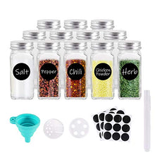 Carica l&#39;immagine nel visualizzatore di Gallery, Gifort Barattoli Portaspezie Vetro, 12PCS Vasetti Vetro Spezie 120ml con...