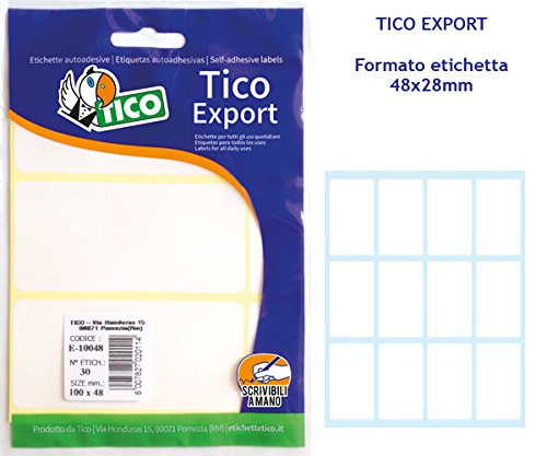 Tico E-4828 Export Etichetta da 48x28 mm, 120 Etichette - Ilgrandebazar