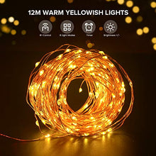 Carica l'immagine nel visualizzatore di Gallery, TOPYIYI Catena Luminosa Esterno【2 Pezzi】, 12M 120LED Stringhe Luci LED a Batteria, Luci Natale Impermeabile, Luci da Esterno e Interni per Partito, Feste, Natale, Matrimoni, Albero, Giardino, Regali