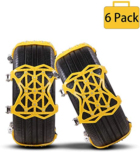 Yuanj Catene da Neve, Antiscivolo per Automobile SUV Universale 6 Pack - Ilgrandebazar