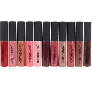 Shemrow - Set di 12 rossetti liquidi opachi, impermeabili, a lunga durata - Ilgrandebazar