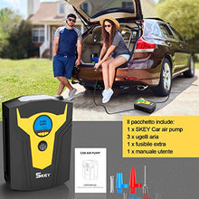 Carica l&#39;immagine nel visualizzatore di Gallery, SKEY Compressore Aria Portatile Auto, 12V 150 PSI Mini Pompa Elettrica nero