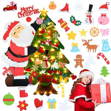 Carica l&#39;immagine nel visualizzatore di Gallery, Albero di Natale in Feltro per Bambini, 100 CM Feltro Albero Natale DIY Albero Natale Feltro Con 34 Ornamenti e 3m Luci a LED, Regali Di Natale Per Bambini Decorazioni Natalizie Da Parete Per Porte