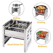 Carica l'immagine nel visualizzatore di Gallery, CestMall Stufa Portatile in Acciaio Inox a Legna Leggera per Portatile...