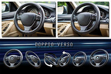 Carica l&#39;immagine nel visualizzatore di Gallery, Coprivolante Auto Universale Pelle - Copri Volante In Tessuto nero