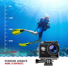 Carica l&#39;immagine nel visualizzatore di Gallery, Campark 4K 20MP Action Cam WiFi Impermeabile 40M con Telecomando e Microfono...