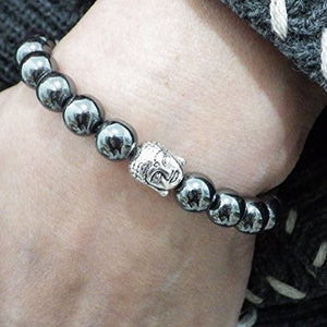 Zen braccialetto etnico Thurcolas con perle ematite e perline Buddha... - Ilgrandebazar