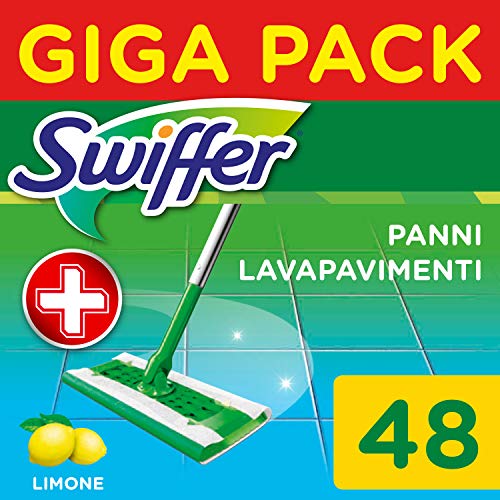 Swiffer Wet Panni Umidi Lavapavimenti per Scopa, Maxi Formato 48 48 Pezzi