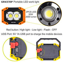 Carica l&#39;immagine nel visualizzatore di Gallery, Portatile Lampada da Lavoro 20W, 6400mAh con Batteria Ricaricabile Nero