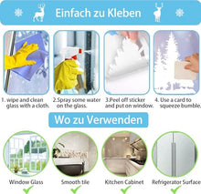 Carica l&#39;immagine nel visualizzatore di Gallery, Aonveki Vetrofanie Natalizie per Finestre, 11 Fogli Adesivi Natalizi per Finestre, Natale Vetrofanie Addobbi Natale Adesivi Rimovibile, Vetrofanie Fiocchi di Neve e Alci per Decorazioni Natalizie