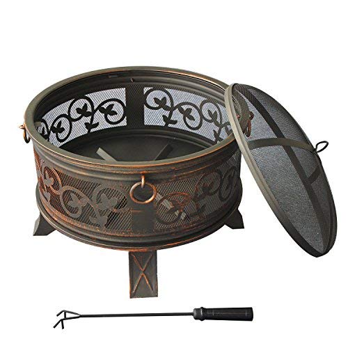 Home&Decorations FT-51219B Braciere e Griglia per Giardino, 66 cm, Ø 66 cm - Ilgrandebazar