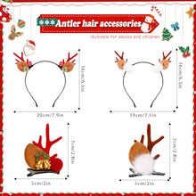 Carica l&#39;immagine nel visualizzatore di Gallery, 4PCS Cerchietto Natale Fermagli per Capelli Natale, Cerchietto Renna e Mollette Capelli con Corna Renna, Cerchietti Natalizi Fermagli Capelli Accessori Capelli Natale Accessori Natalizi Donna Bambina