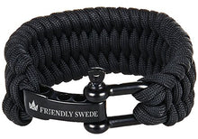 Carica l'immagine nel visualizzatore di Gallery, The Friendly Swede Braccialetto di Sopravvivenza Trilobite in XL, Nero