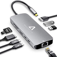 Carica l'immagine nel visualizzatore di Gallery, Hub USB C Porte 9 in 1 Adattatore HDMI, C HDMI con...