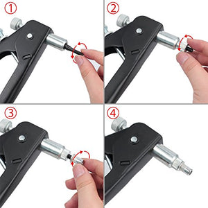 ESYNiC Kit Rivettatrice Professionale con 86pz Rivetti Blu Con M3-m8 - Ilgrandebazar