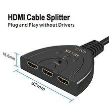 Carica l&#39;immagine nel visualizzatore di Gallery, HDMI Switch 4K, GANA 3 In 1 Uscita Splitter Commutatore Supporta...