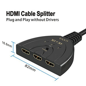 HDMI Switch 4K, GANA 3 In 1 Uscita Splitter Commutatore Supporta...