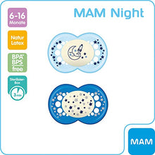 Carica l&#39;immagine nel visualizzatore di Gallery, MAM 66110511 Ciuccio &quot;Night&quot; in lattice di gomma naturale 16+ Monate - Junge - Ilgrandebazar