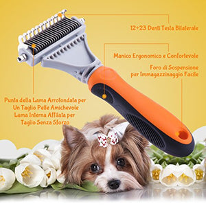 TOPELEK-Spazzola per Animali Domestici, Pettine Gatto Pelo Lungo,Spazzola...