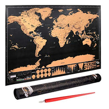 Carica l&#39;immagine nel visualizzatore di Gallery, CAMWAY Mappa del Mondo da Grattare,Scratch Map World Extra Large 82X59...