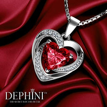Carica l&#39;immagine nel visualizzatore di Gallery, DEPHINI - Collana con cuore rosso - argento Sterling 925 - pietra... - Ilgrandebazar