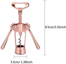 Carica l'immagine nel visualizzatore di Gallery, OMZGXGOD Cavatappi in Oro Rosa, Cavatappi Multifunzione Alato, Apribottiglie di Alta qualità dal Design Moderno - Apribottiglie per Vino e Birra - Regalo per Vino - Idea Regalo Speciale