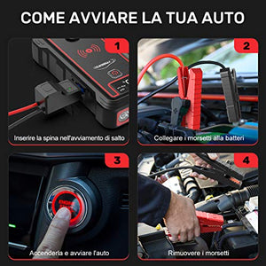 YABER Avviatore di Emergenza, 2500A 23800mAh Impermeabile Avviatore...