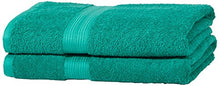 Carica l&#39;immagine nel visualizzatore di Gallery, AmazonBasics - Set di 2 asciugamani da bagno che non Verde Turchese - Ilgrandebazar