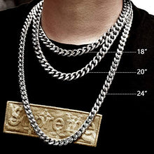 Carica l&#39;immagine nel visualizzatore di Gallery, KRKC&amp;CO Collana Cubana in Acciaio 12mm Hip Hop a Catena 14k... - Ilgrandebazar