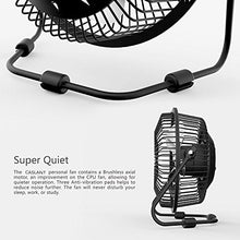 Carica l'immagine nel visualizzatore di Gallery, HUALANS Ventilatore USB in Acciaio,Ventilatore da Tavolo 4 Pollici Nero