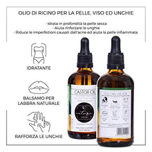 Carica l&#39;immagine nel visualizzatore di Gallery, Olio di Ricino 100ml, Bottiglia vetro, 100% Puro Spremuto a Freddo,...