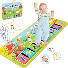 Carica l'immagine nel visualizzatore di Gallery, Lobyoh Tappeto Musicale per Bambini con 8 Animali, Piano Regalo di Compleanno, da Danza, Tappetino per Pianoforte, Giocattolo