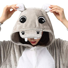 Carica l&#39;immagine nel visualizzatore di Gallery, Katara 1744 Kigurumi Unisex Altezza corporea 165-175cm, Ippopotamo Grigio - Ilgrandebazar