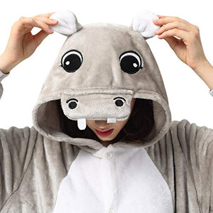 Katara 1744 Kigurumi Unisex Altezza corporea 165-175cm, Ippopotamo Grigio - Ilgrandebazar