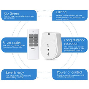 Lunvon Presa Telecomando, Wireless Interruttore Spine, radiocomandata...