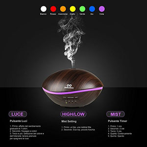 Diffusore Oli Essenziali Infinitoo 500ml Aromi Ultrasuoni... - Ilgrandebazar