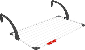 Vileda Sunset Stendibiancheria da Balcone, da Esterno, Ripegabile, Acciaio/Resina, Bianco, 110 x 56 x 28 cm ripiegabile