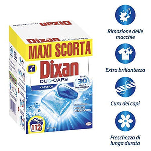 Dixan Duo-Caps Classico Detersivo Lavatrice Predosato in Caps, Pulito...